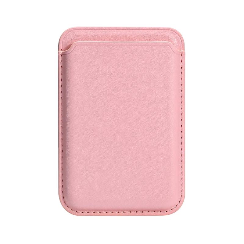 Two Card Slots MagSafe Magnetic Leather Card Bag(Pink)