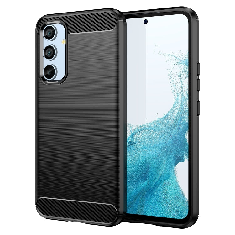 For Samsung Galaxy A54 5G Brushed Texture Carbon Fiber TPU Phone Case(Black)