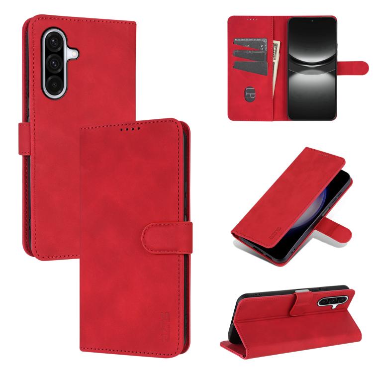 For Samsung Galaxy A17 4G / 5G AZNS Skin Feel Calf Texture Flip Leather Phone Case(Red)