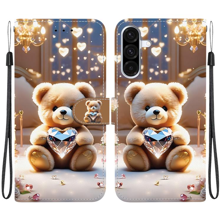 For Samsung Galaxy A17 5G / A26 5G Crystal Texture Colored Drawing Leather Phone Case(Diamond Bear)