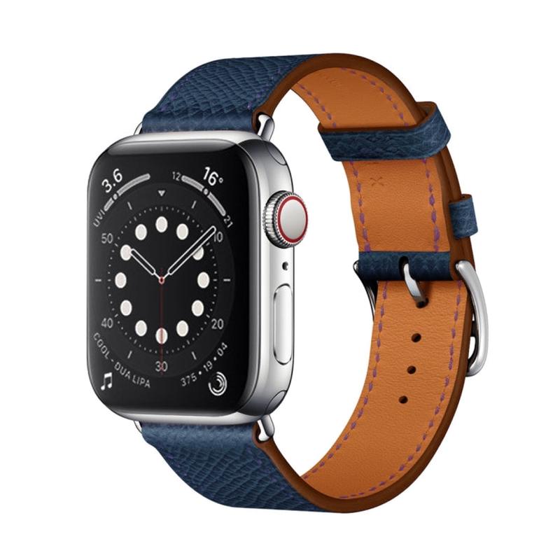 For Apple Watch 3 / 2 / 1 Generation 38mm Universal Leather Cross Band(Dark Blue)