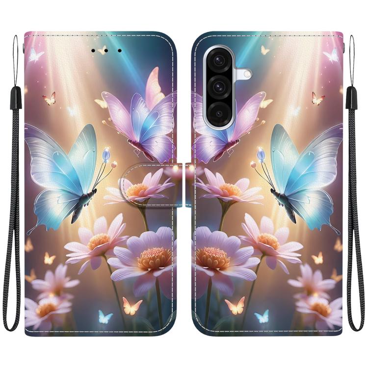 For Samsung Galaxy A36 / A56 5G Crystal Texture Colored Drawing Leather Phone Case(Butterfly Love Flower)