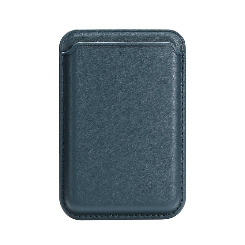 Two Card Slots MagSafe Magnetic Leather Card Bag(Sea Blue)
