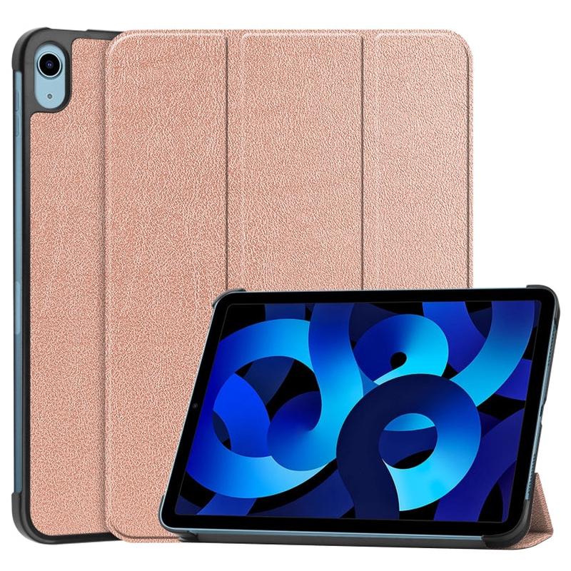 Solid Color Custer Texture Leather Tablet Case For iPad 10th Gen 10.9 2022 / 2025 (Rose Gold)
