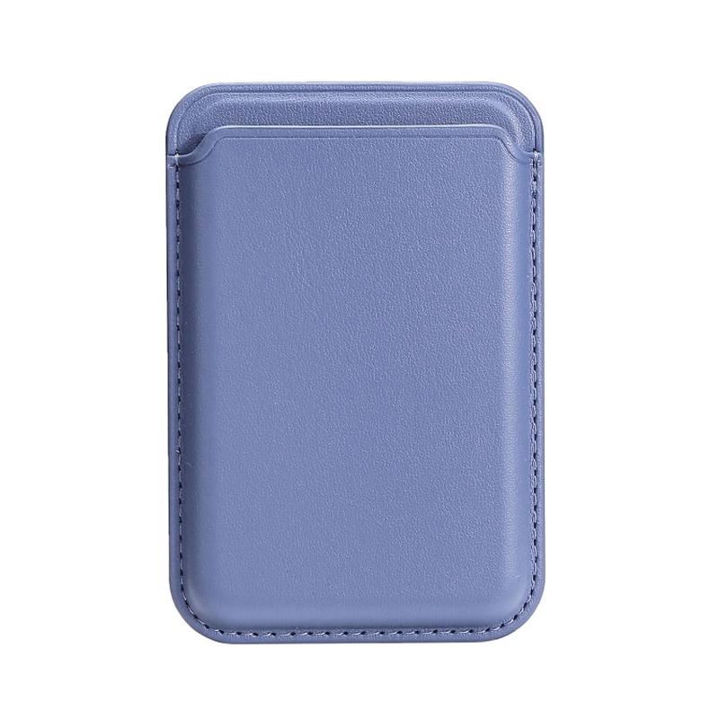 Two Card Slots MagSafe Magnetic Leather Card Bag(Light Purple)