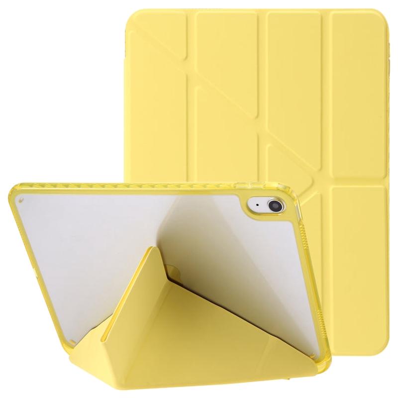 For iPad 2025 / 2022 Clear Acrylic Deformation Leather Tablet Case(Yellow)