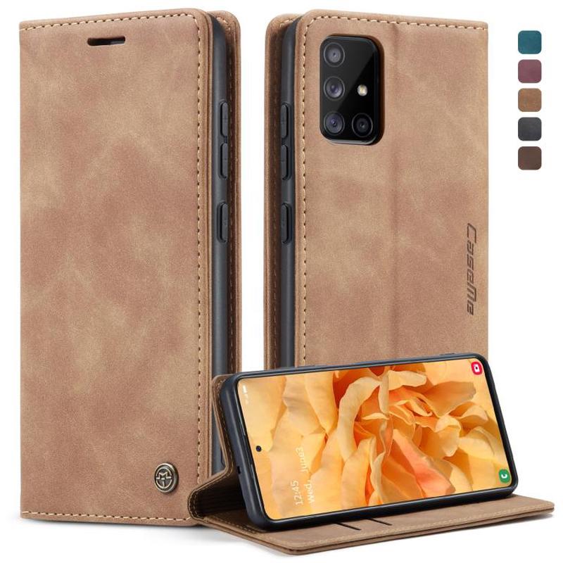 For Galaxy A51 CaseMe Multifunctional Horizontal Flip Leather Case, with Card Slot & Holder & Wallet(Brown)
