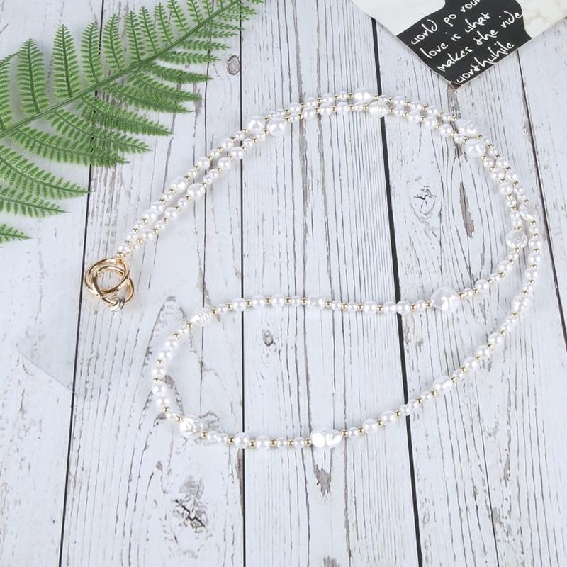 Phone Anti-lost Bead Chain Crossbody Long Lanyard(Pearl)