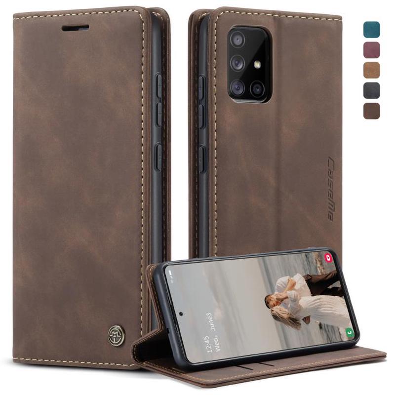 For Galaxy A51 CaseMe Multifunctional Horizontal Flip Leather Case, with Card Slot & Holder & Wallet(Coffee)