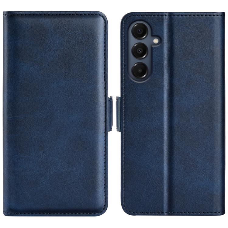 For Samsung Galaxy A17 5G Dual-side Magnetic Buckle Horizontal Flip Leather Phone Case(Dark Blue)