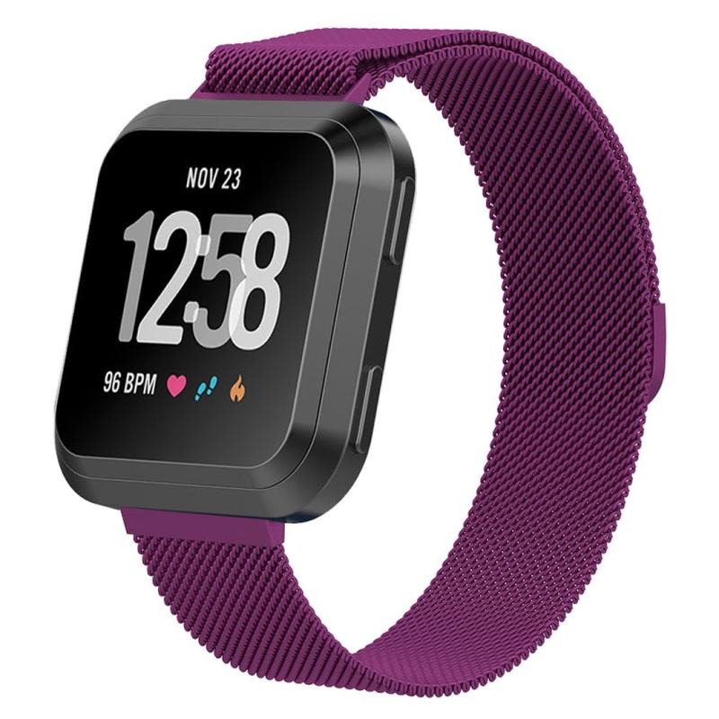 For Fitbit Versa 2 / Fitbit Versa / Fitbit Versa Lite Milanese Watch Band,, Small Size: 2.3x22.5cm(Purple)
