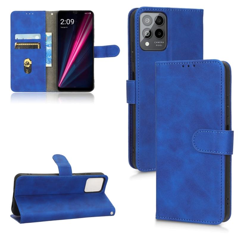For T-Mobile Revvl 6 Pro 5G Skin Feel Magnetic Flip Leather Phone Case(Blue)
