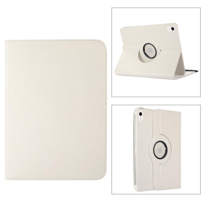 For iPad 2025 / 2022 360 Degree Rotation Litchi Texture Flip Leather Tablet Case with Holder (White)