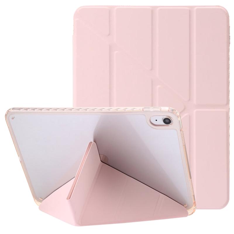 For iPad 2025 / 2022 Clear Acrylic Deformation Leather Tablet Case(Pink)