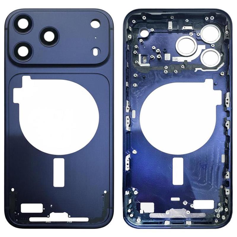 For iPhone 17 Pro Middle Frame Bezel Plate with Camera Lens Cover (Blue)