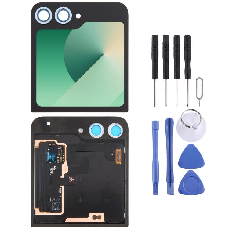 For Samsung Galaxy Z Flip6 SM-F741B Original LCD Secondary Screen Digitizer Full Assembly with Camera Lens Cover (Blue)