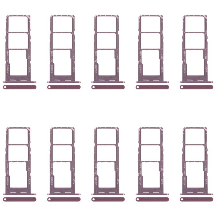 For Samsung Galaxy A14 5G SM-A146B 10pcs Original SIM Card Tray + SIM Card Tray + Micro SD Card Tray (Purple)