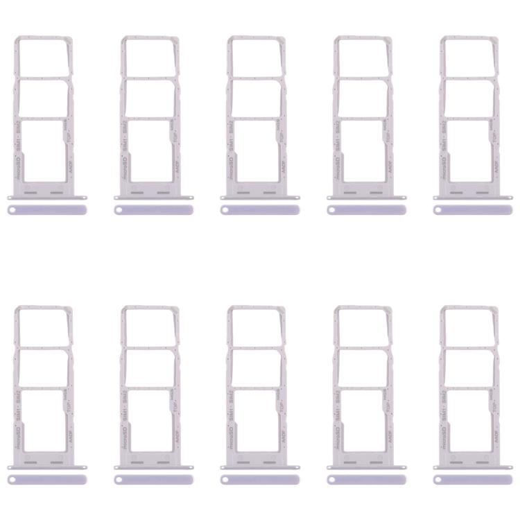 For Samsung Galaxy A14 5G SM-A146B 10pcs Original SIM Card Tray + SIM Card Tray + Micro SD Card Tray (Silver)