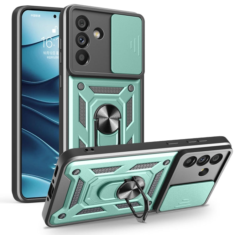 For Samsung Galaxy A56 5G Sliding Camera Cover Design TPU+PC Phone Case(Green)
