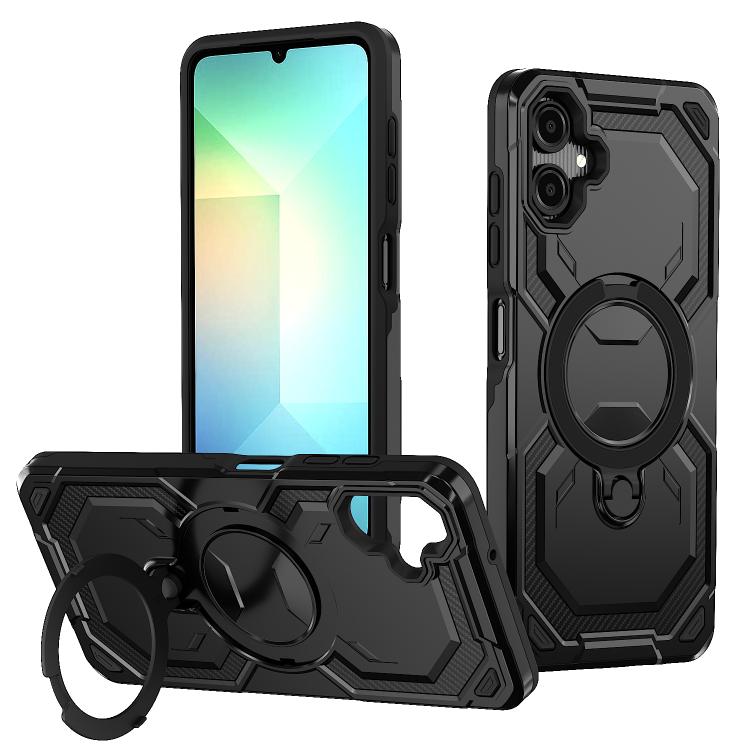 For Samsung Galaxy A06 5G / 4G Cooling MagSafe Holder Phone Case(Black)