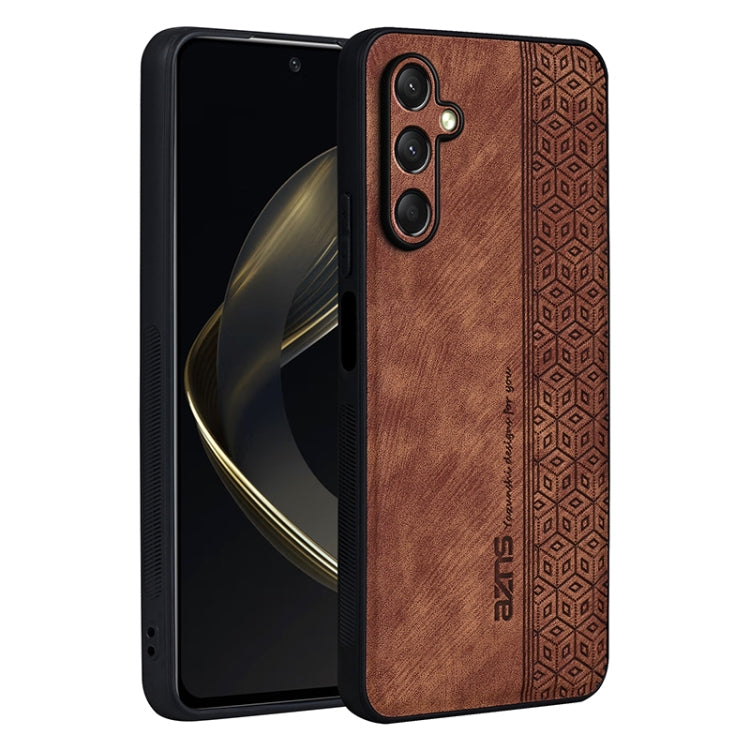 For Samsung Galaxy A16 5G AZNS 3D Embossed Skin Feel Phone Case(Brown)