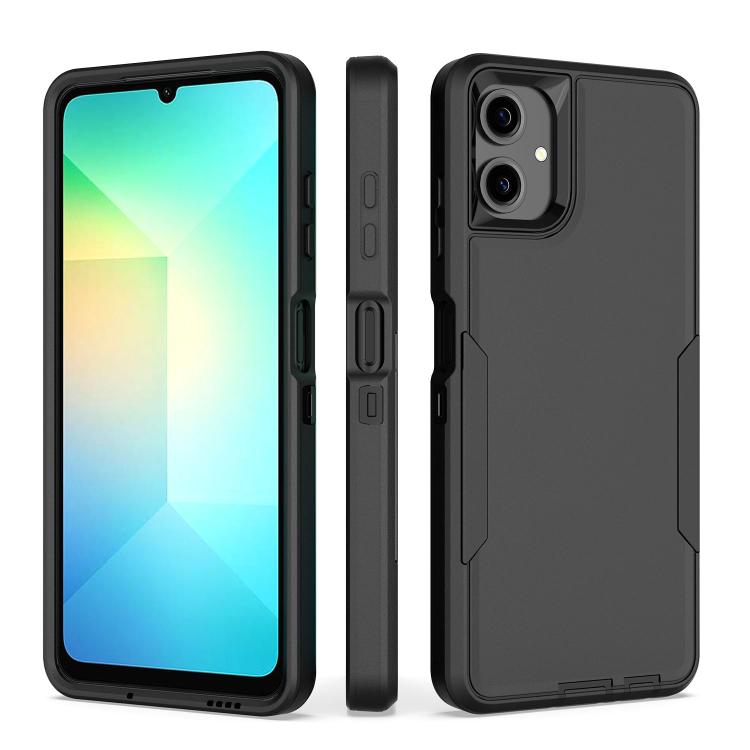 For Samsung Galaxy A06 4G Magnetic PC Hybrid TPU Phone Case(Black)