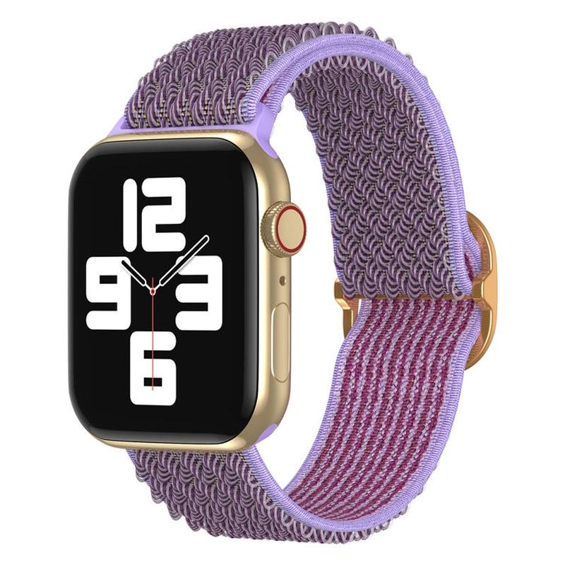 Wave Nylon Watch Band For Apple Watch Series 9&8&7 41mm / SE 3&SE 2&6&SE&5&4 40mm / 3&2&1 38mm(Purple)