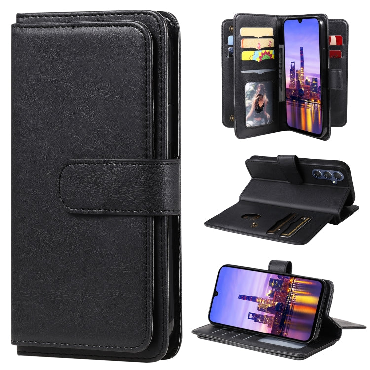 For Samsung Galaxy A16 5G Multi-Function Wallet 10 Card Slots Leather Phone Case(Black)