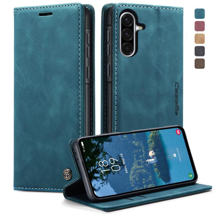 For Samsung Galaxy A36 CaseMe 013 Multifunctional Horizontal Flip Leather Phone Case(Blue)