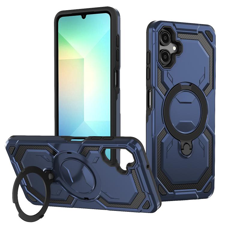 For Samsung Galaxy A06 5G / 4G Cooling MagSafe Holder Phone Case(Blue)