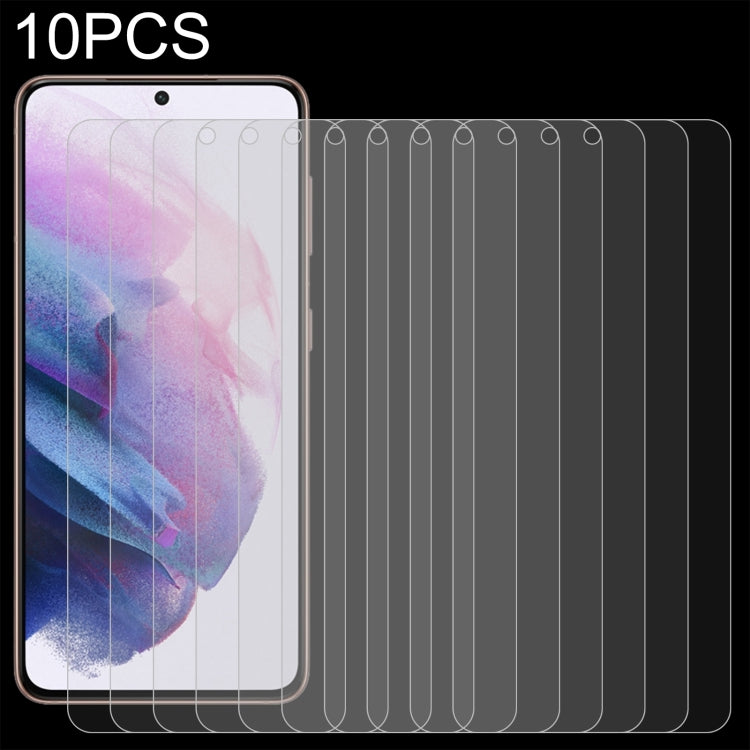 10 PCS 0.18mm 9H 2.5D Tempered Glass Fingerprint Unlock Film For Samsung Galaxy S21+ 5G