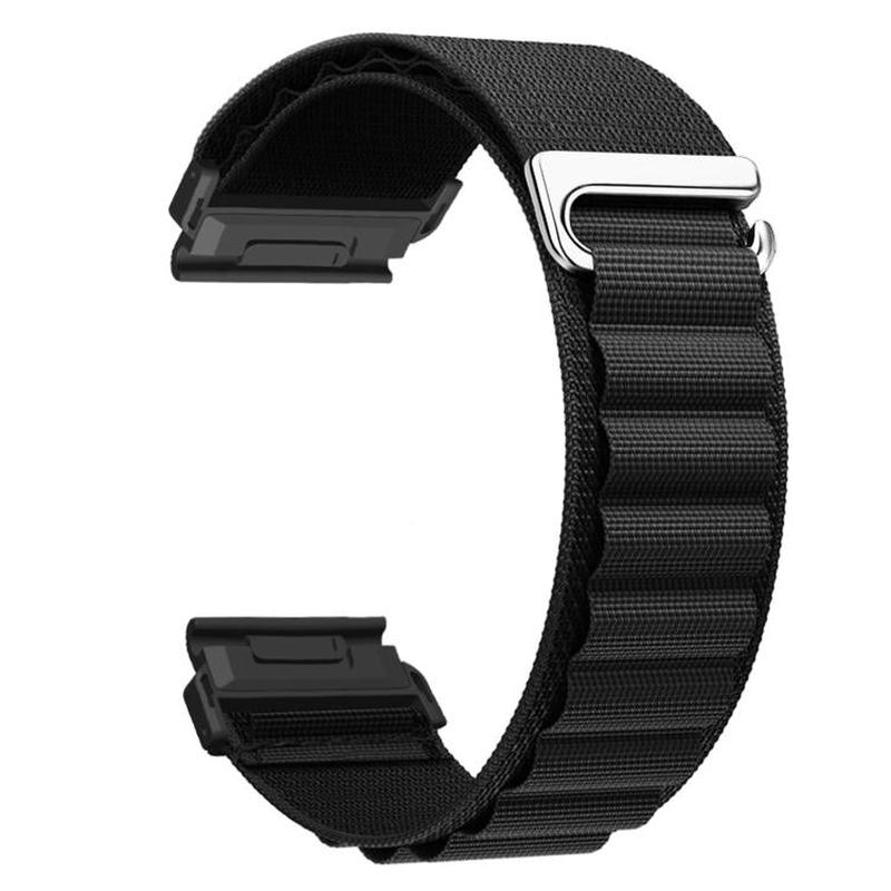 For Gamin 22mm Quick Release Nylon Watch Band(Black)