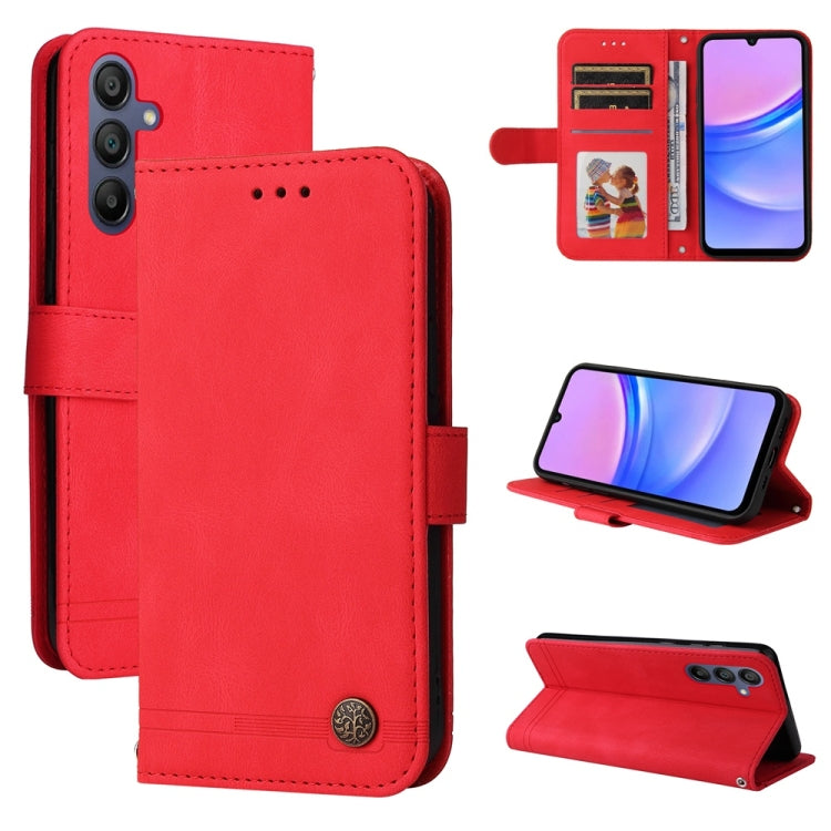 For Samsung Galaxy A17 / A26 / A16 5G Skin Feel Life Tree Metal Button Leather Phone Case(Red)