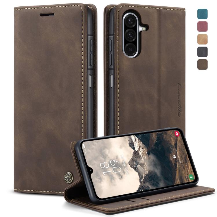 For Samsung Galaxy A26 CaseMe 013 Multifunctional Horizontal Flip Leather Phone Case(Coffee)