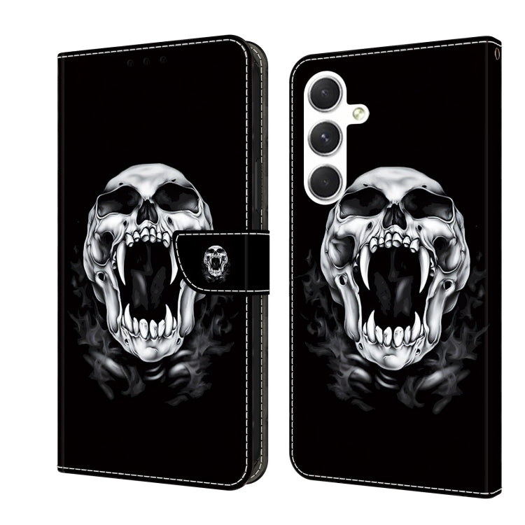 For Samsung Galaxy A16 5G Crystal Painted Leather Phone case(Skull)