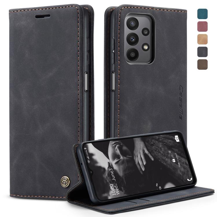 For Samsung Galaxy A23 CaseMe 013 Multifunctional Horizontal Flip Leather Phone Case(Black)