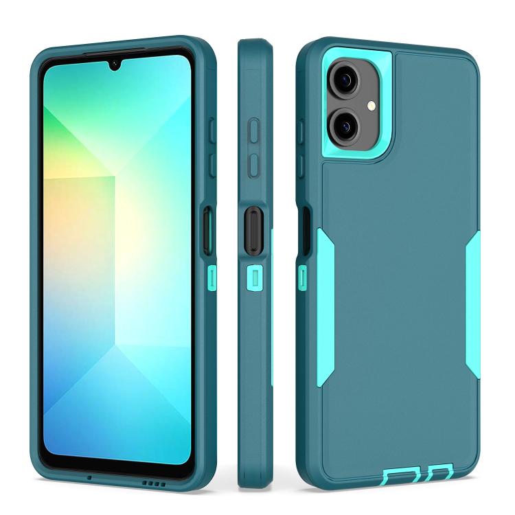 For Samsung Galaxy A06 4G Magnetic PC Hybrid TPU Phone Case(Blue+Blue Green)