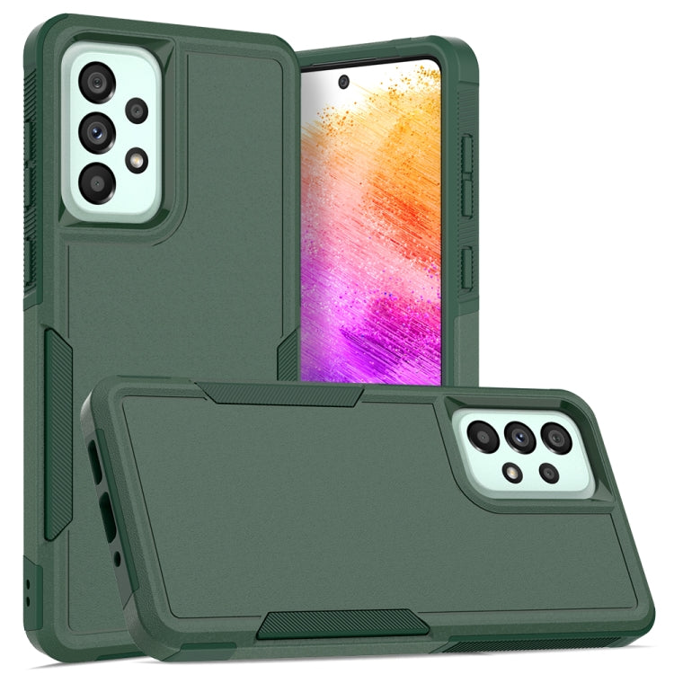 For Samsung Galaxy A73 5G 2 in 1 PC + TPU Phone Case(Dark Green)