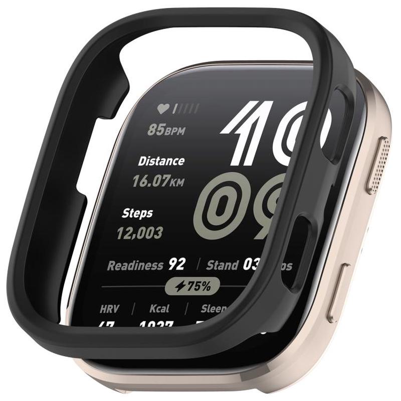 For Amazfit Bip 6 Half Coverage Hollow PC Watch Protective Case(Frosted Black)