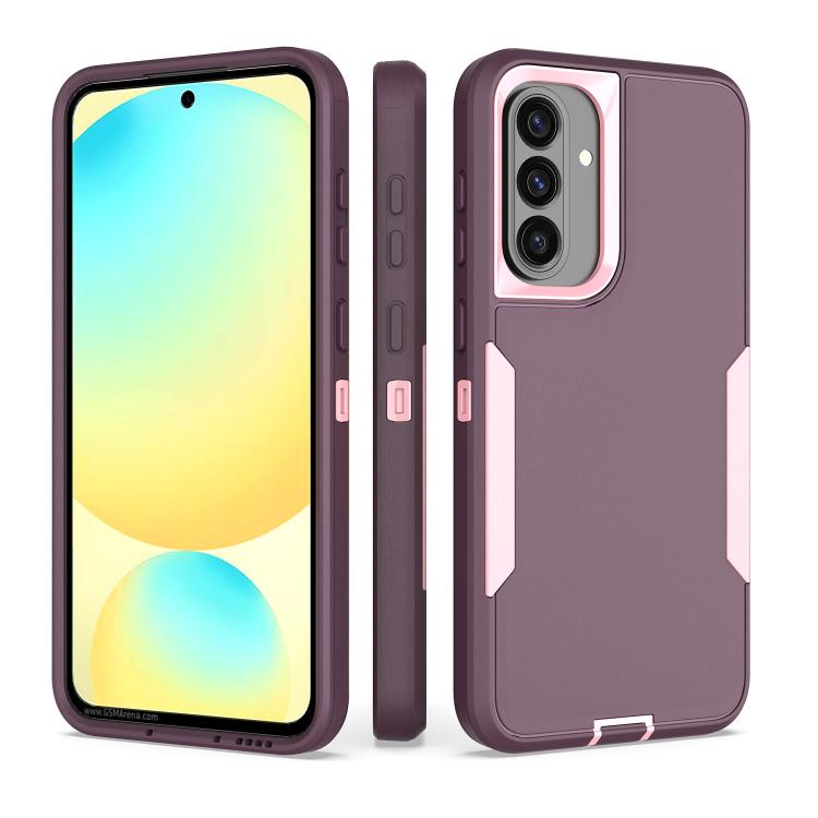 For Samsung Galaxy A36 Magnetic PC Hybrid TPU Phone Case(Purple Red+Pink)
