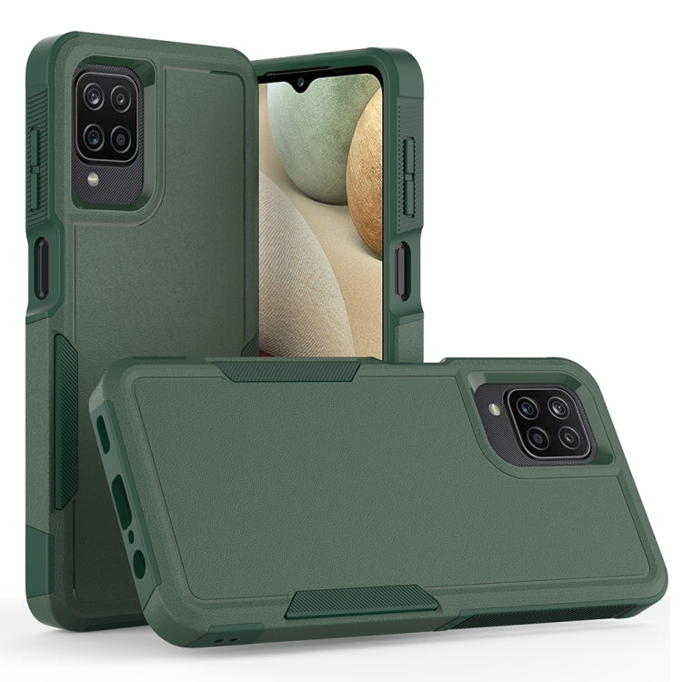 For Samsung Galaxy A12 2 in 1 PC + TPU Phone Case(Dark Green)