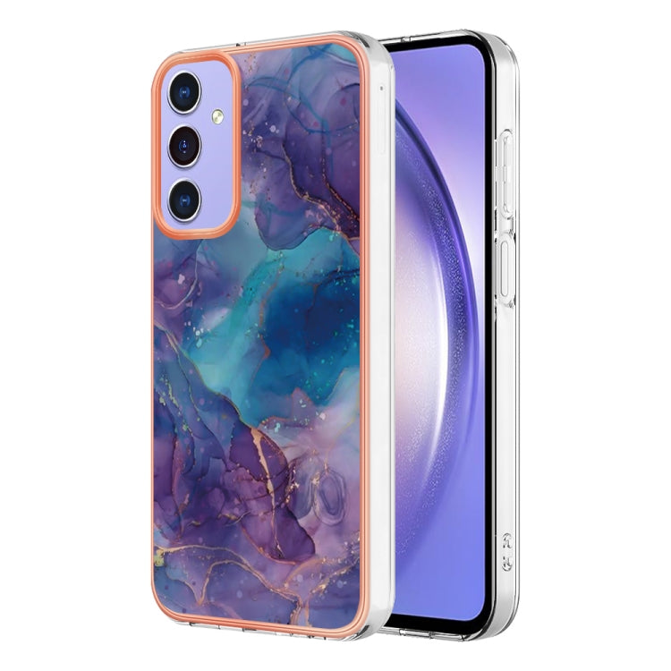 For Samsung Galaxy A15 5G Electroplating Marble Dual-side IMD Phone Case(Purple 016)