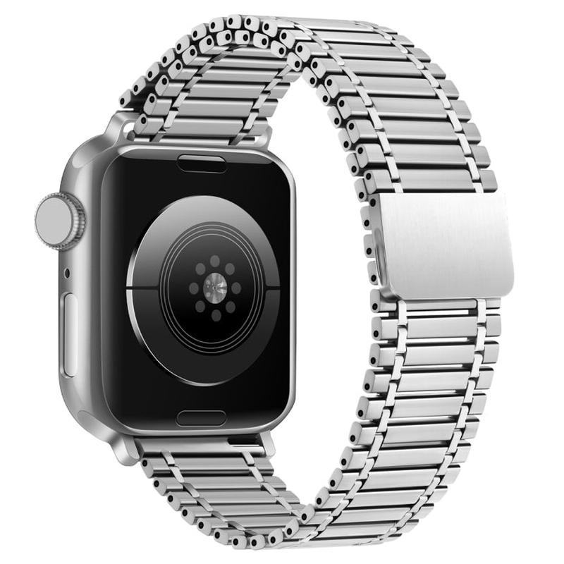 Chain Magnetic Stainless Steel Watch Band For Apple Watch Series 8&7 41mm / SE 2&6&SE&5&4 40mm / 3&2&1 38mm(Silvery)