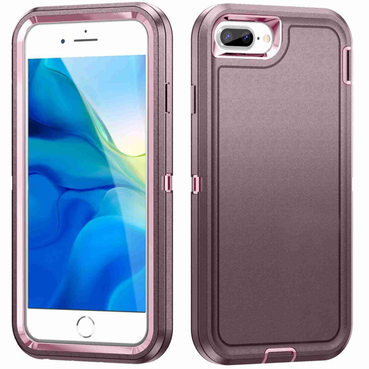 For iPhone 8 Plus / 7 Plus Life Waterproof Rugged Phone Case(Purple + Pink)