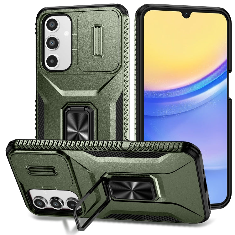 For Samsung Galaxy A16 Sliding Camshield Holder Phone Case(Alpine Green)