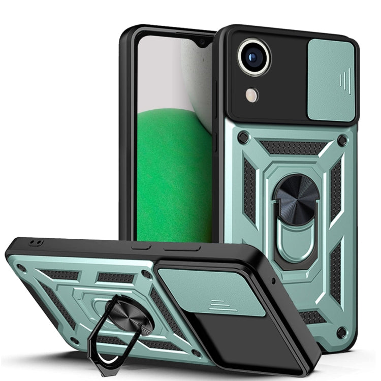 For Samsung Galaxy A03 Core Sliding Camera Cover Design TPU+PC Phone Case(Green)