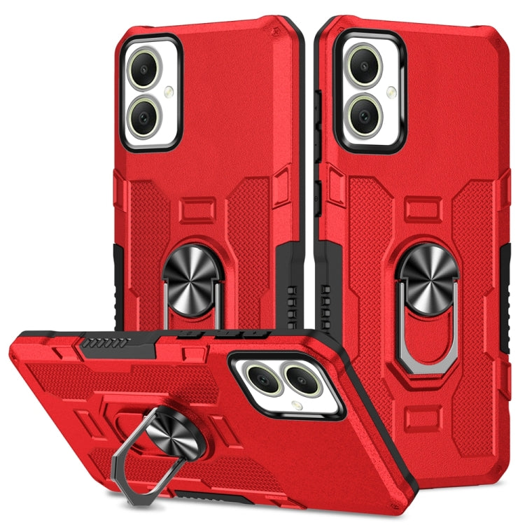 For Samsung Galaxy A05 Ring Holder Armor Hybrid Phone Case(Red)