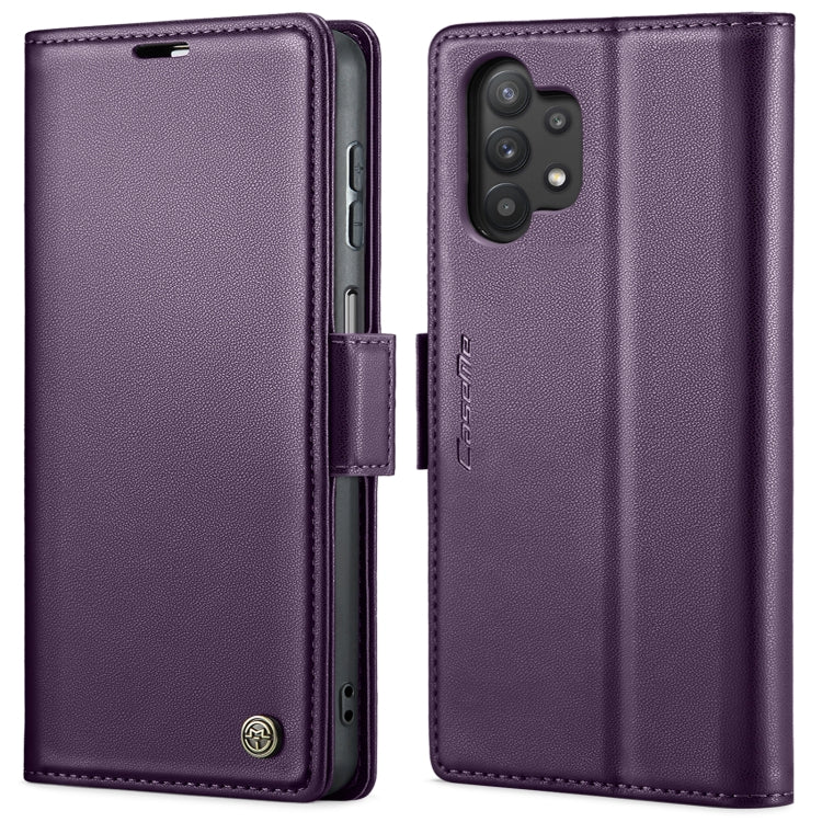 For Samsung Galaxy A32 5G / M32 5G CaseMe 023 Butterfly Buckle Litchi Texture RFID Anti-theft Leather Phone Case(Pearly Purple)