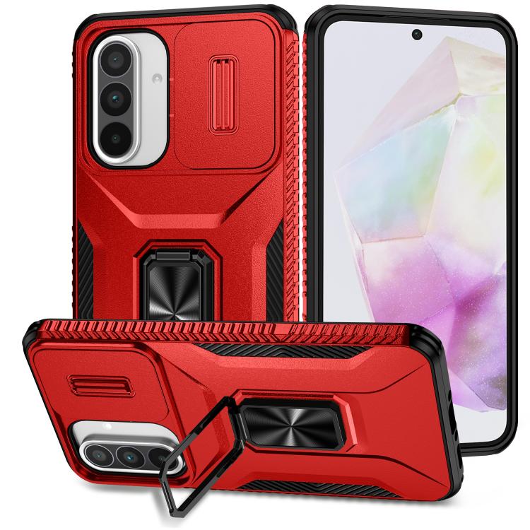 For Samsung Galaxy A36 Sliding Camshield Holder Phone Case(Red)