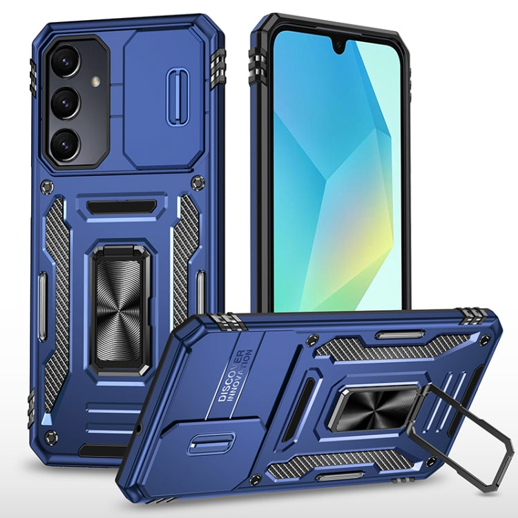 For Samsung Galaxy A16 4G / 5G Armor PC Hybrid TPU Camera Shield Phone Case(Navy Blue)